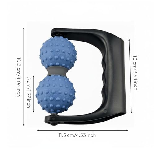 Double Ball Handheld Massage Roller Ergonomic Peanut Massage Ball for Gym, Blue - color: Blue