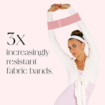 Bala Bands Resistance Bands, Non-Slip Fabric Exercise Bands - color: BLUSH, size: Resistance Bands (Set of 3)