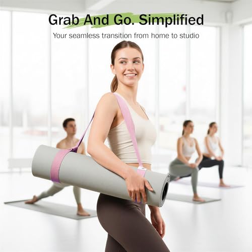 Yoga Mat Straps for Carrying, Adjustable Yoga Mat Carrier Sling Fits All Mats(Mat Not Included)