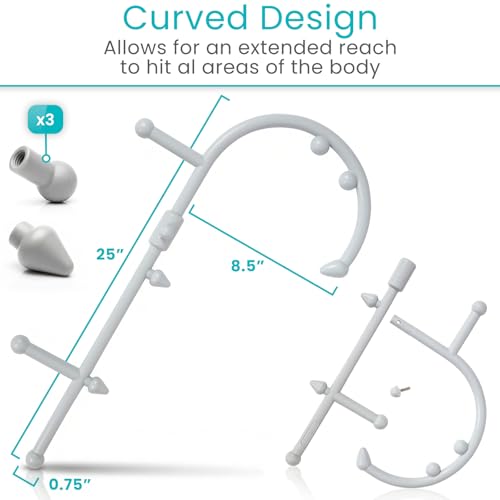 Vive Back and Neck Massager Cane - Trigger Point Massage Tools for Pain Relief and Muscle - Handheld Self Massage Hook Therapy for Neck, Shoulder - Deep Tissue Myofascial Release Aid for Women & Men - style: Massage Cane