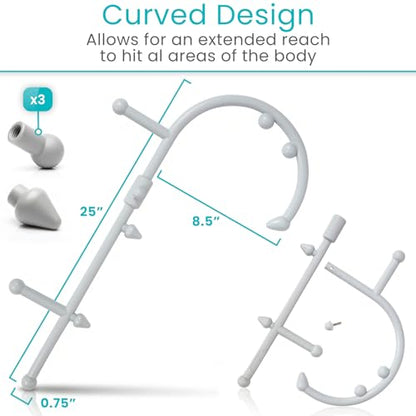 Vive Back and Neck Massager Cane - Trigger Point Massage Tools for Pain Relief and Muscle - Handheld Self Massage Hook Therapy for Neck, Shoulder - Deep Tissue Myofascial Release Aid for Women & Men - style: Massage Cane