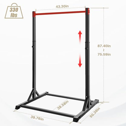Pull Up Station, Bongkim Power Tower Portable Pullup Bar Station, Pull Up Bar for Home Gym, Pull Up Tower Station 330LBS - color: Red