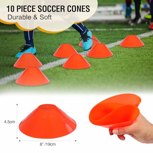 REDCAMP Agility Speed Training Equipment Set, 20ft 12 Rungs Agility Ladder, Jump Rope,10 Disc Cones, Resistance Parachute, 5 Resistance Bands, Football Practice Training Accessories with Storage Bag