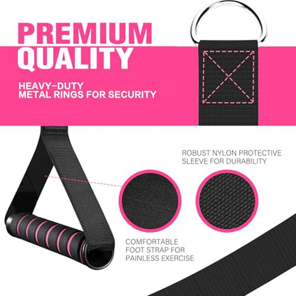 Pilates Bar Kit with Resistance Bands,Pilates Bar with Stackable Bands Workout Equipment for Legs,Hip,Waist and Arm,Exercise Fitness Equipment for Women & Men Home Gym Yoga Pilates - color: Hot Pink