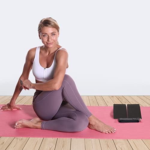 Yoga Foam Wedge Blocks (Pair), Calf Raise Block, Calf Stretcher, Yoga Wrist Support, Balance, Pushup, Fitness, Pilates, Heel Stretcher, Squat Wedge with Gym Bag