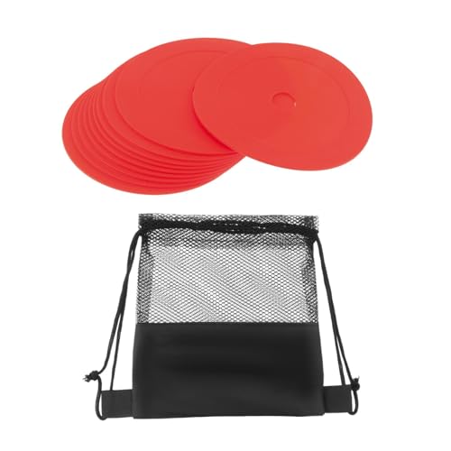 Menolana 10Pcs Markers Flat Cones Plates Floor Dots Multipurpose Field Court Markers Flat Discs for Soccer Practice Speed Sports - color: Red
