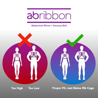 Ab-Ribbon by HYPOXiX Fitness, Abdominal Mirror Sensory Belt for Pilates Barre Yoga Breathography Technique Breathwork and Physical Therapy - size: X-Small-Small