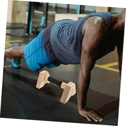 Toyvian Wooden Push up Bars Parallettes with Non-slip Base, Beech Wood Calisthenics Equipment for Strength Training and Handstand Practice, 30cm Pair for Home Gym Fitness