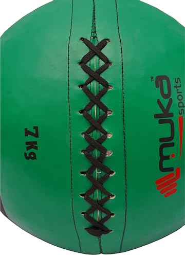 7 kg Wall Ball Soft Synthetic Leather Shell Weighted Medicine Ball for Pilates, Yoga, Strength Training & Physical Therapy with Non-Slippery Grip