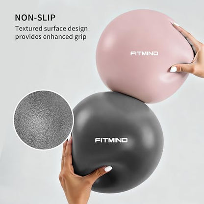 FITMIND_Pilates Ball 10 Inch Anti-Burst Slip Resistant Mini Yoga Ball for Fitness, Core Training, Physical Therapy, Balance, Stability, Stretching 200kg 440lbs Capacity