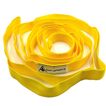 Stretching Strap Yoga Strap with Loops, Stretch Straps for Physical Therapy, Non-Elastic Exercise Strap for Pilates, Dance and Gymnastics with Workout Guide - color: Yellow