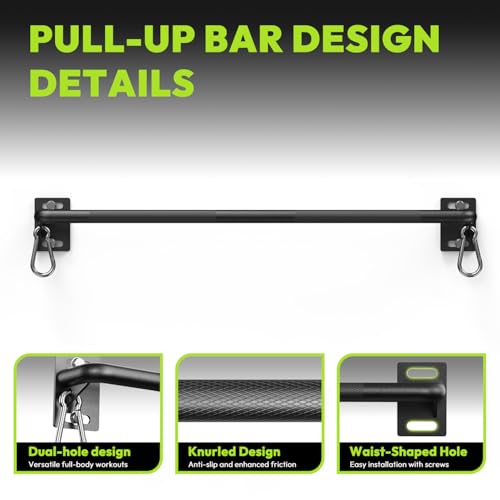 HANDBODE Wall Mounted Pull Up Bar for Doorway, 52''/36'' Chin Up Bar - color: 36“ doorway pull up bar