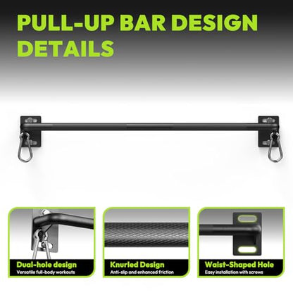 HANDBODE Wall Mounted Pull Up Bar for Doorway, 52''/36'' Chin Up Bar - color: 36“ doorway pull up bar
