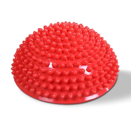 Hedgehog Balance Pods, Foot Massage Half Ball Balance Pods Spiky, Half Spiky Fitness Domes for Kids Adults Sports, Foot Massage, Stability Training(red)