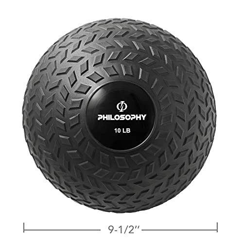 Philosophy Gym Slam Ball - Weighted Fitness Medicine Ball with Easy Grip Tread - style: 10 LB