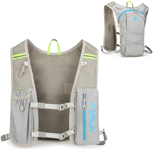 Running Water Bottles Flask BPA Free Leakproof Hydration Vest Packs Waist Belt Replacement for Triathlon Marathon Hiking Cycling Climbing Runner - color: #2 Grey (7L) - Only Running Vest