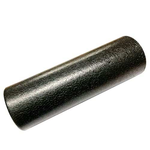 Travel Size Back Roller, High Density Foam Roller for Back Stretching, Physical Therapy, Yoga, Pilates, Post Workout Muscle Recuperation, 12" X 4" Round (Black)