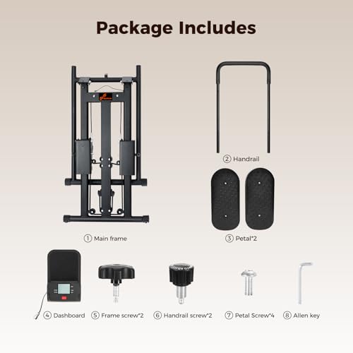 Sportneer Foldable Stair Stepper for Home Gym, Adjustable Resistance, Vertical Climber with Handlebar, Extended Step Range for Full-Body Workouts with 440lbs Weight Capacity