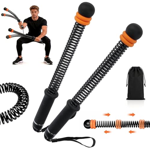 Ropeless Battle Ropes for Home Gym, Adjustable Weights Cordless Battle Ropes Sticks with Storage Bag, Portable Exercise Equipment for Strength Training, HIIT, Low-Impact Workout (Black) - color: Black