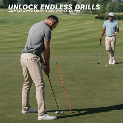 Collapsible Golf Alignment Sticks, 40 Inch Golf Alignment Rods for Swing Trainer, Putting, Aiming, Posture Correction and Golf Practice