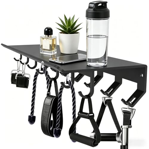 Dafftos Floating Shelf Compatible with Tonal Accessories Home Gym Storage Rack Wall Mount Resistance Band Organizer Workout Metal Holder Hook T-Bracket Lock Adapters Hanger Equipment Fitness