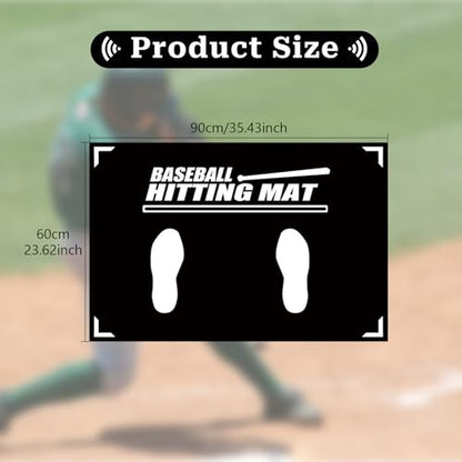 Baseball Training Mat, T Ball, Baseball and Softball Batter Stance Training Mat, Batting Mat 23.6 x 35.4 Inch