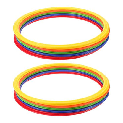 Kisangel 10pcs Speed and Agility Training Rings Plastic Exercise Hoops for Soccer Agility Drills Football Footwork Practice Outdoor Training Equipment