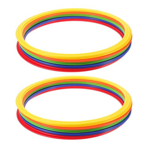 Kisangel 10pcs Speed and Agility Training Rings Plastic Exercise Hoops for Soccer Agility Drills Football Footwork Practice Outdoor Training Equipment