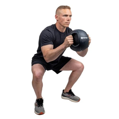 Body Sport Double Grip Medicine Ball, 20 lb. - Strength Training Weighted Exercise Tool - Softer Kettlebell Alternative for Home Fitness & Gyms