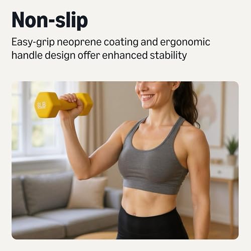 Amazon Basics Neoprene Dumbbell Hand Weights for Exercise and Muscle Toning - style: 8 Pound, Pair