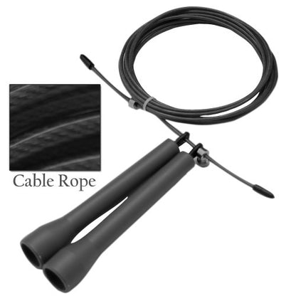 DA VINCI Ultra Speed 10 Ft Adjustable Cable Jump Rope, Super Fast for Double Unders - color: Black