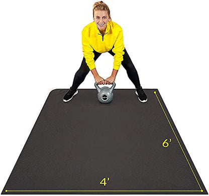 ActiveGear Large Exercise Mat for Home Workout | Workout Gym Flooring for Home Gym | Rubber Workout Mat - 6 x 4 ft