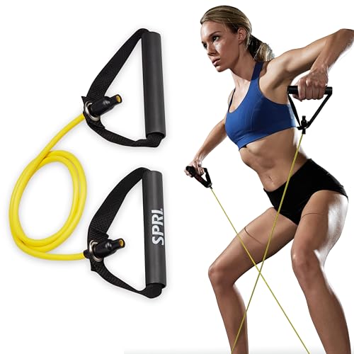 SPRI Xertube Resistance Bands with Handles – All Exercise Cords Sold Separately with Home Gym Workout Fitness Door Anchor Attachment Option - size: Very Light, style: No Door Attachment
