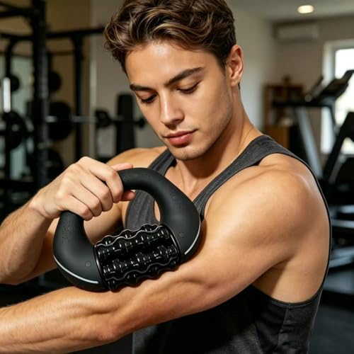 Electric Handheld Massage Roller Deep Tissue Percussive Muscle Massager for Legs, Back, Body Portable Rolling Pain Relief Tool for Muscle Soreness & Cellulite Appearance USB Rechargeable