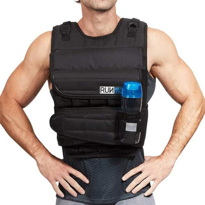 RUNmax 20LBS - 150LBS Adjustable Weighted Vest Wtih Shoulder Pads Option for Men and Women - size: 100 lbs WITHOUT SHOULDER PADS