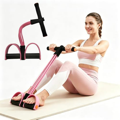 Upgraded Durable 6-Tube Pedal Resistance Strap with Handle, Natural Rubber Fitness Resistance Strap, Multifunctional Fitness Strap, Suitable for Abdominal, Waist, arm, and Leg Shaping Training