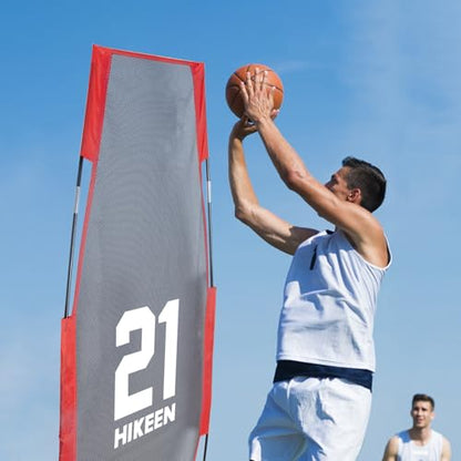 Hikeen Basketball Defender Dummy, Training Equipment for Practice Basketball Dribbling, Shooting, Passing - 2 Sizes Folding Poles, 4 Reinforced Base Sandbags