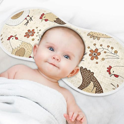 Netural Hens Muslin Burp Cloths 1 Pack - Extra Large 22"x11", 4-Layer Soft Absorbent Cotton, Waterproof Backing, Baby Drool Rags for Newborn