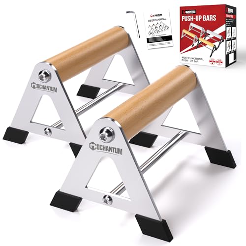 Push Up Bar - Heavy-Duty Stainless Steel Pushup Stands with Non-Slip Base, 660LB Capacity, Portable Home Gym Equipment for Strength Training & Floor Workout - color: 6.5inch-White-Beech&AI
