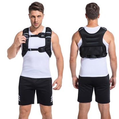Adjustable Weighted Vest for Women and Men, DecRose 6-10lb/12-18lb Rucking Vest with 6 Ironsand Weights, Body Weight Vest for Home Workouts, Running, Walking and Strength Training - size: 6-10LB