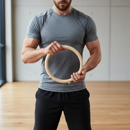 Wing Chun Ring, 8.7 Inch Rattan Ring for Hand Coordination Training - Smooth Wooden Kung Fu Training Tool for Strength