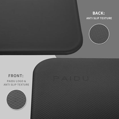 PAIDU Foldable Yoga Mat - 10mm Extra Thick, 75"26" Non-Slip Exercise Fitness Mat | SGS Eco-Certified, Portable for Yoga/Pilates/Studio/Home Workout - color: Black&