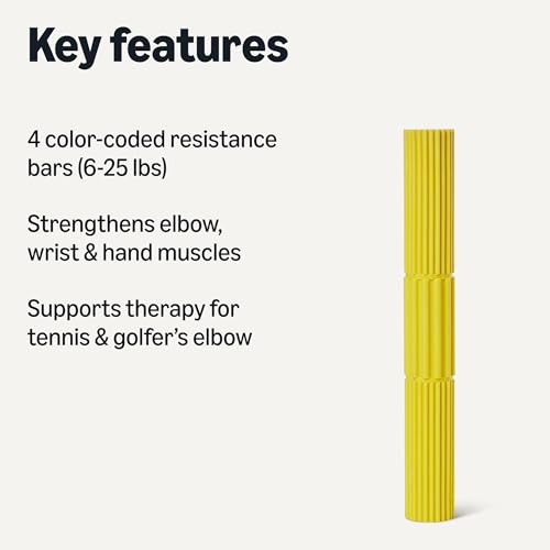 Amazon Basics Flexible Resistance Bar Set of 4, Wrist and Forearm Strengthening Exercise Bars for Physical Training