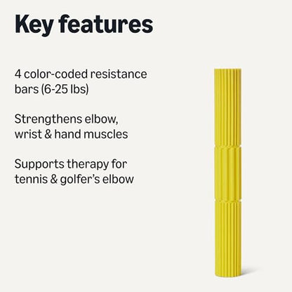 Amazon Basics Flexible Resistance Bar Set of 4, Wrist and Forearm Strengthening Exercise Bars for Physical Training