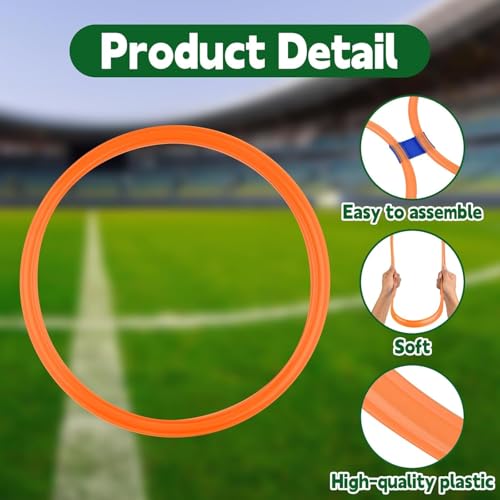Mototo 24/30/48/96 Pack Agility Rings 15 Inch Speed Training Hopscotch Rings Plastic Circle Jumping Hoops Agility Hurdles for Athlete Exercise Soccer Football Gymnastics Games Practice Footwork - style: 24 Pack