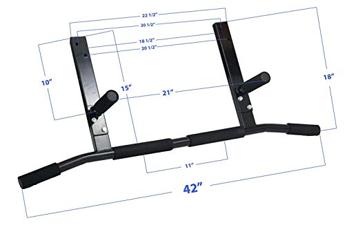 Joist Mount Pull Up Bar with Pull Up Assistance Bands - Commercial Gym Quality Pullup Bar with 41" Loop Exercise Pull-Up Assist Bands - color: Purple