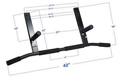 Joist Mount Pull Up Bar with Pull Up Assistance Bands - Commercial Gym Quality Pullup Bar with 41" Loop Exercise Pull-Up Assist Bands - color: Purple