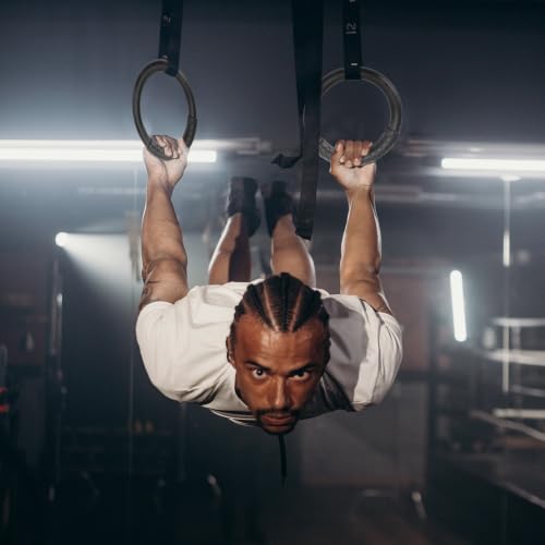 TOYANDONA ABS Gymnastic Rings 1 Pair Black for Home Fitness Workouts