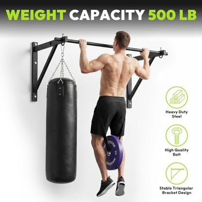 HANDBODE Wall Mounted Pull Up Bar for Doorway, 52''/36'' Chin Up Bar - color: 52” wall mounted pull up bar