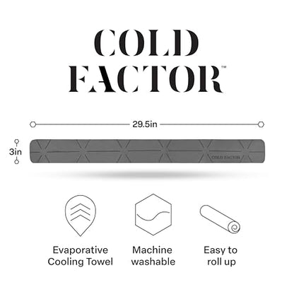 COLD FACTOR Instant PVA Cooling Towels, Cooling Neck Wraps, Gray, 3 Pack - color: Gray
